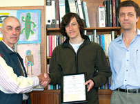 (Left to right): Professor Eitelberg, Simon Pauck and Professor of Control, Professor Boje